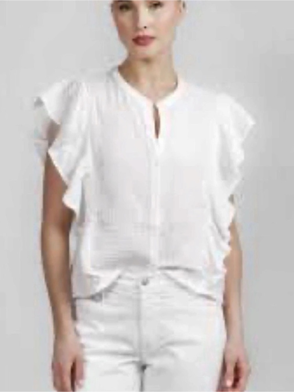 Xirena Cotton Ruffle Sleeve Blouse Size Small Like New